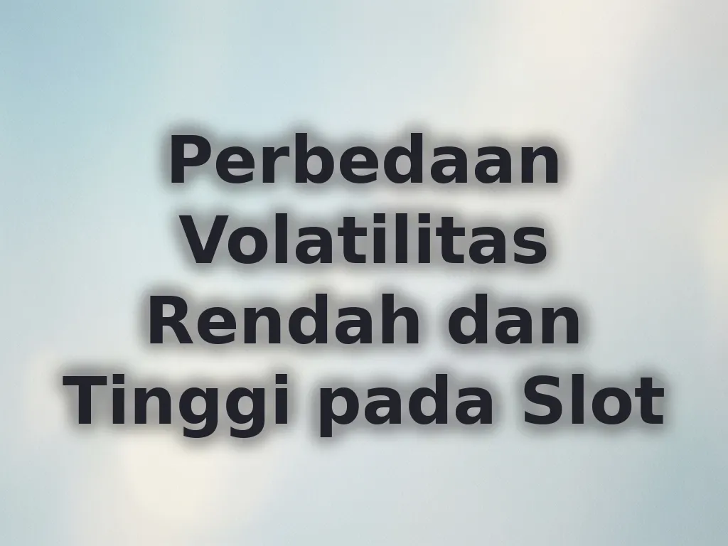 Perbedaan Volatilitas Rendah dan Tinggi pada Slot